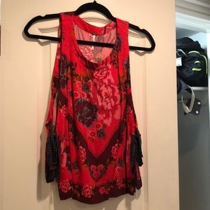 Free People floral open-side blouse